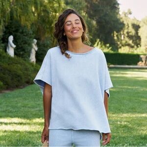 FRANK & EILEEN OLIVE Original Capelet Triple Fleece Size: OS MINERAL BLUE